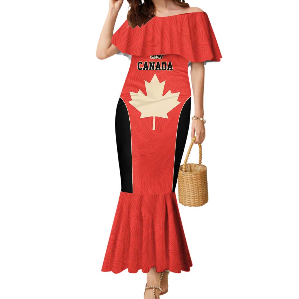 Canada Cricket Custom Mermaid Dress Classic Maple Leaf - Wonder Print Shop