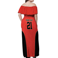 Canada Cricket Custom Off Shoulder Maxi Dress Classic Maple Leaf - Wonder Print Shop