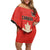 Canada Cricket Custom Off Shoulder Short Dress Classic Maple Leaf - Wonder Print Shop