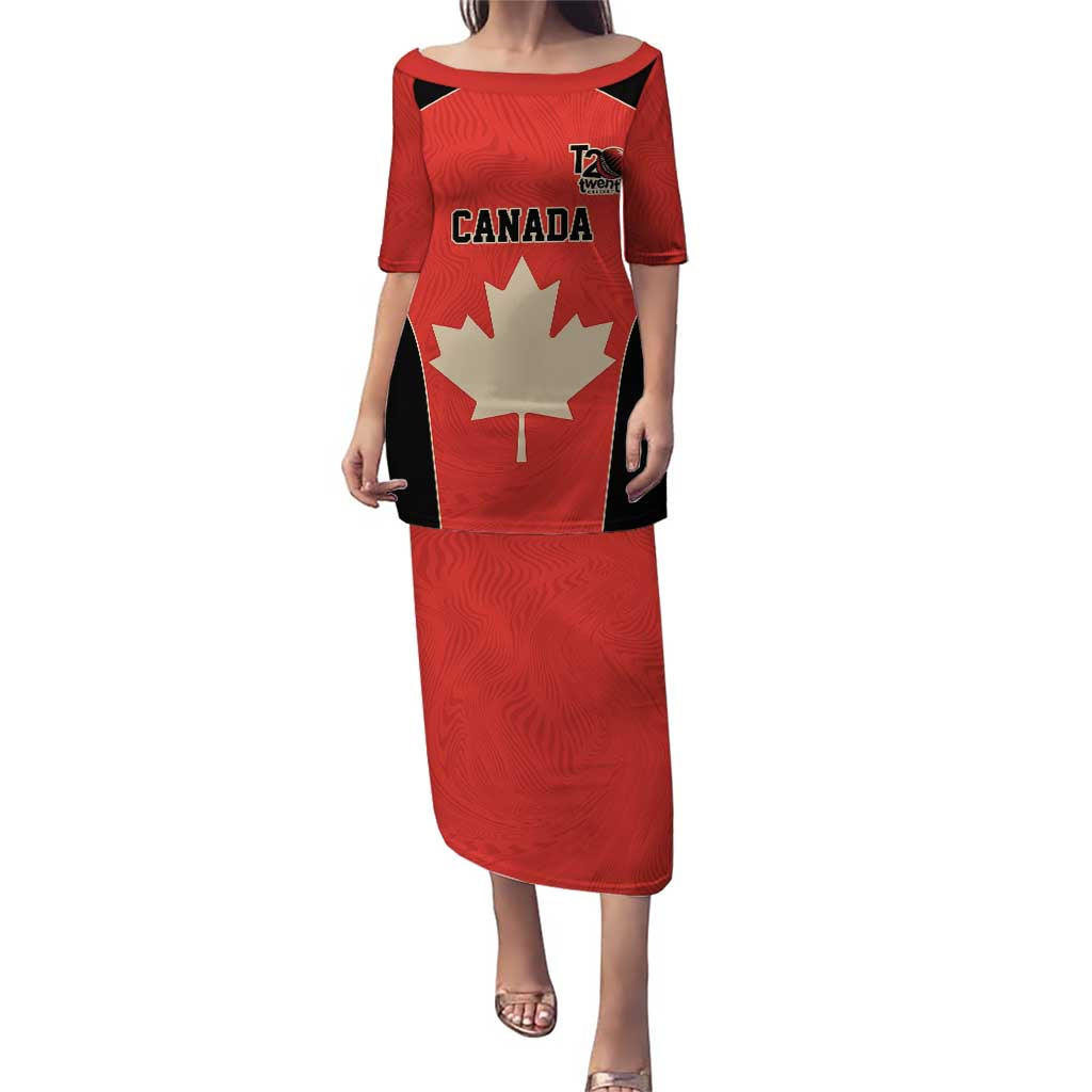Canada Cricket Custom Puletasi Classic Maple Leaf - Wonder Print Shop