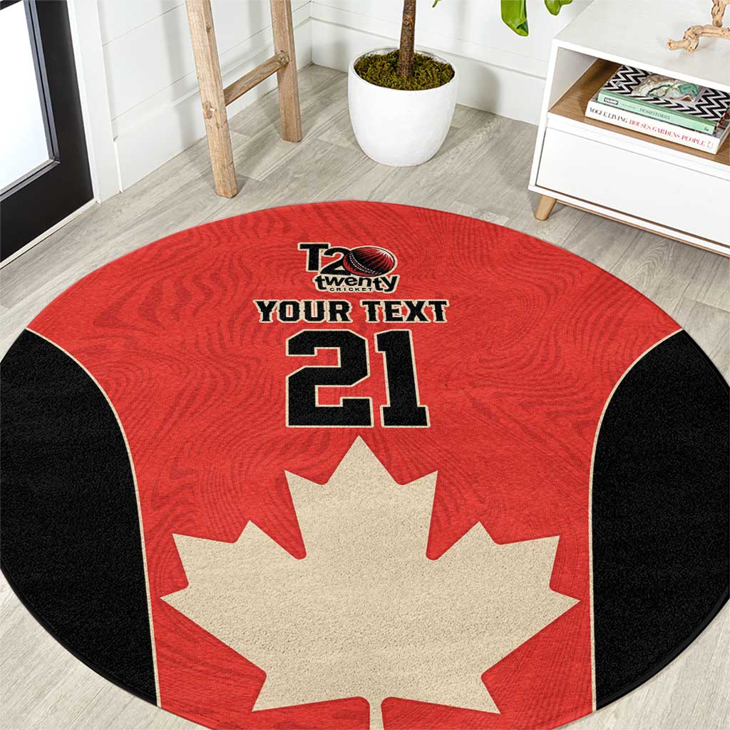 Canada Cricket Custom Round Carpet Classic Maple Leaf - Wonder Print Shop
