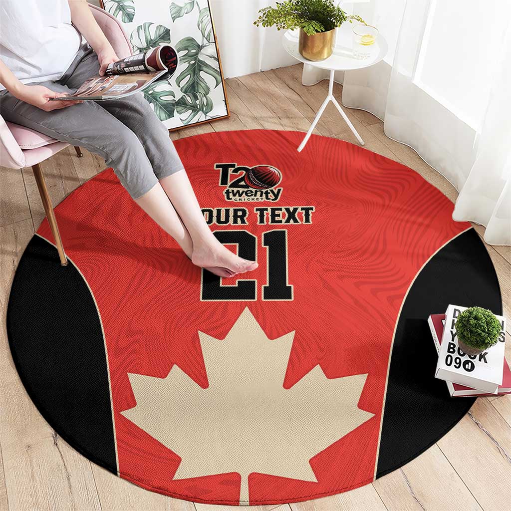 Canada Cricket Custom Round Carpet Classic Maple Leaf - Wonder Print Shop