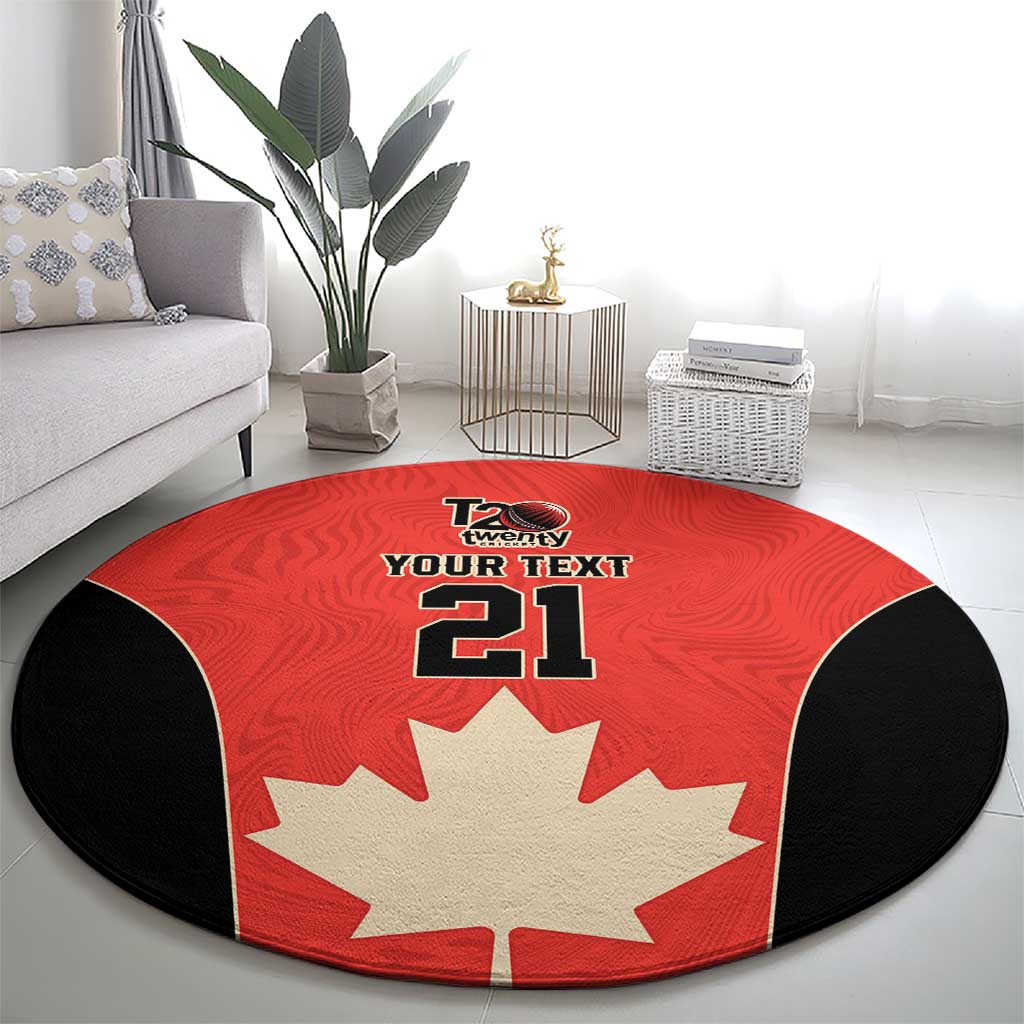 Canada Cricket Custom Round Carpet Classic Maple Leaf - Wonder Print Shop