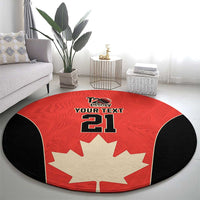 Canada Cricket Custom Round Carpet Classic Maple Leaf - Wonder Print Shop