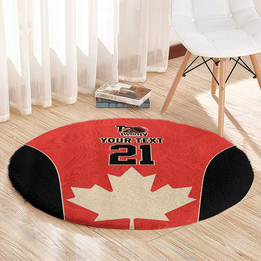 Canada Cricket Custom Round Carpet Classic Maple Leaf - Wonder Print Shop
