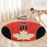 Canada Cricket Custom Round Carpet Classic Maple Leaf - Wonder Print Shop