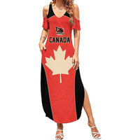 Canada Cricket Custom Summer Maxi Dress Classic Maple Leaf - Wonder Print Shop