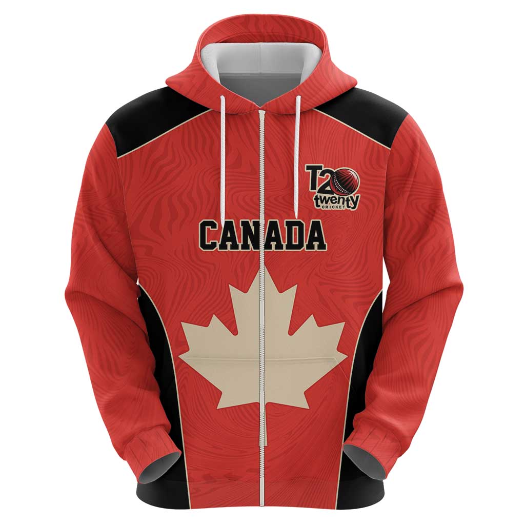 Canada Cricket Custom Zip Hoodie Classic Maple Leaf - Wonder Print Shop