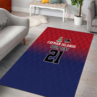 Cayman Islands Cricket Custom Area Rug Classic Coat of Arms Sporty - Wonder Print Shop
