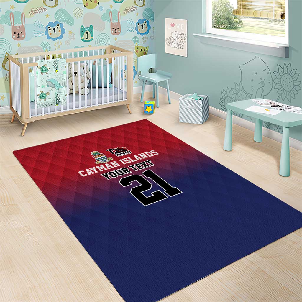 Cayman Islands Cricket Custom Area Rug Classic Coat of Arms Sporty - Wonder Print Shop