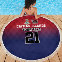 Cayman Islands Cricket Custom Beach Blanket Classic Coat of Arms Sporty - Wonder Print Shop