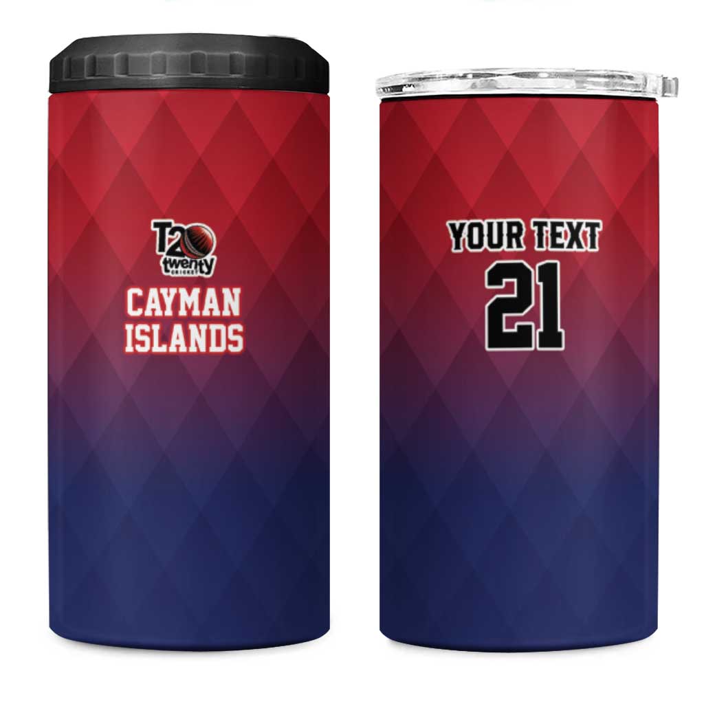 Cayman Islands Cricket Custom 4 in 1 Can Cooler Tumbler Classic Coat of Arms Sporty - Wonder Print Shop