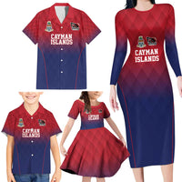 Cayman Islands Cricket Custom Family Matching Long Sleeve Bodycon Dress and Hawaiian Shirt Classic Coat of Arms Sporty - Wonder Print Shop