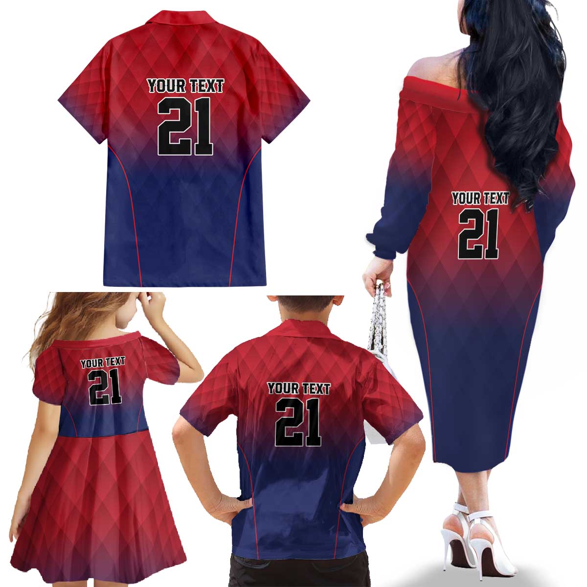 Cayman Islands Cricket Custom Family Matching Off The Shoulder Long Sleeve Dress and Hawaiian Shirt Classic Coat of Arms Sporty - Wonder Print Shop