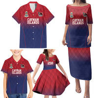 Cayman Islands Cricket Custom Family Matching Puletasi and Hawaiian Shirt Classic Coat of Arms Sporty - Wonder Print Shop