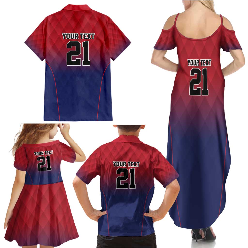 Cayman Islands Cricket Custom Family Matching Summer Maxi Dress and Hawaiian Shirt Classic Coat of Arms Sporty - Wonder Print Shop