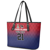 Cayman Islands Cricket Custom Leather Tote Bag Classic Coat of Arms Sporty - Wonder Print Shop