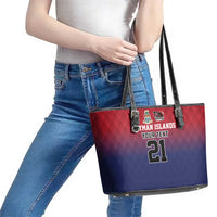 Cayman Islands Cricket Custom Leather Tote Bag Classic Coat of Arms Sporty - Wonder Print Shop
