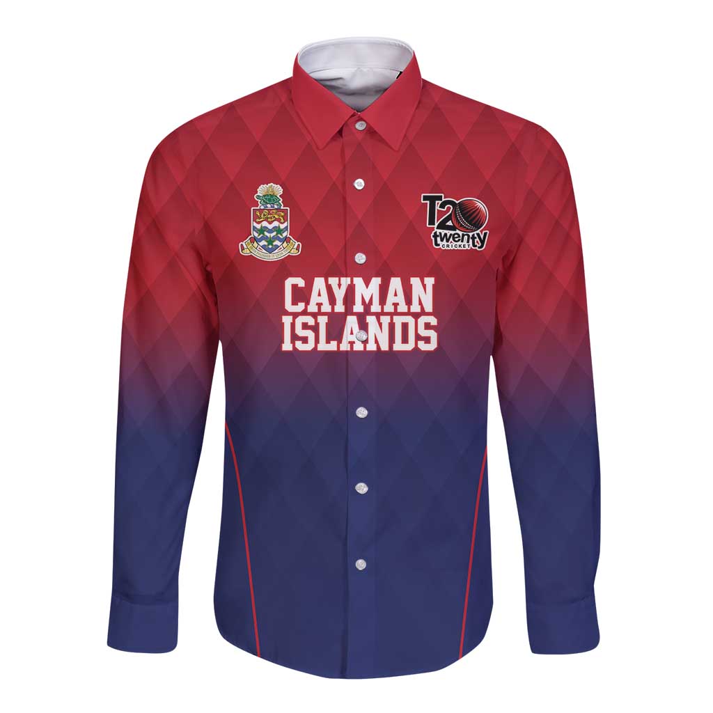 Cayman Islands Cricket Custom Long Sleeve Button Shirt Classic Coat of Arms Sporty - Wonder Print Shop