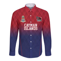 Cayman Islands Cricket Custom Long Sleeve Button Shirt Classic Coat of Arms Sporty - Wonder Print Shop