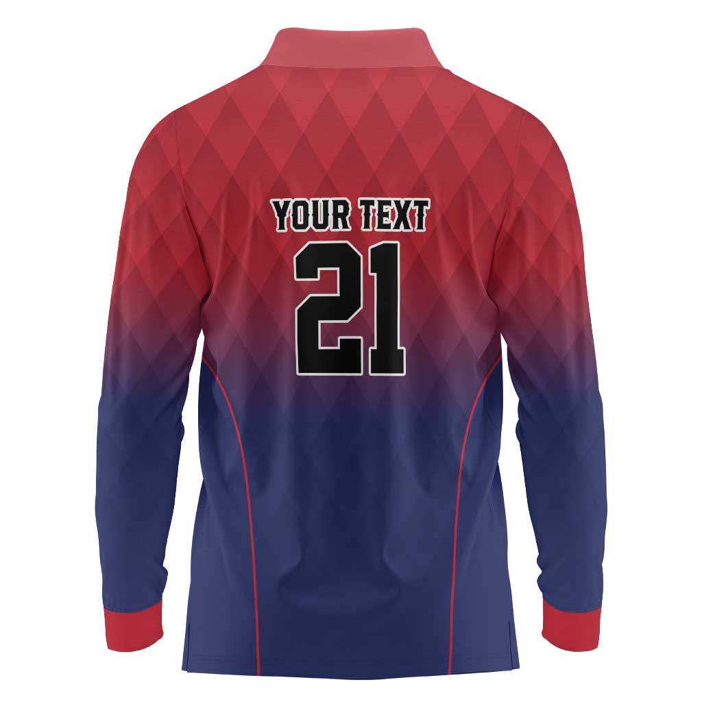 Cayman Islands Cricket Custom Long Sleeve Polo Shirt Classic Coat of Arms Sporty - Wonder Print Shop