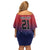 Cayman Islands Cricket Custom Off Shoulder Short Dress Classic Coat of Arms Sporty - Wonder Print Shop