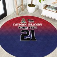 Cayman Islands Cricket Custom Round Carpet Classic Coat of Arms Sporty - Wonder Print Shop