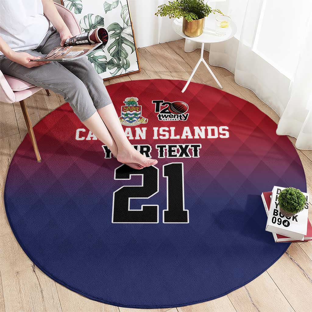Cayman Islands Cricket Custom Round Carpet Classic Coat of Arms Sporty - Wonder Print Shop