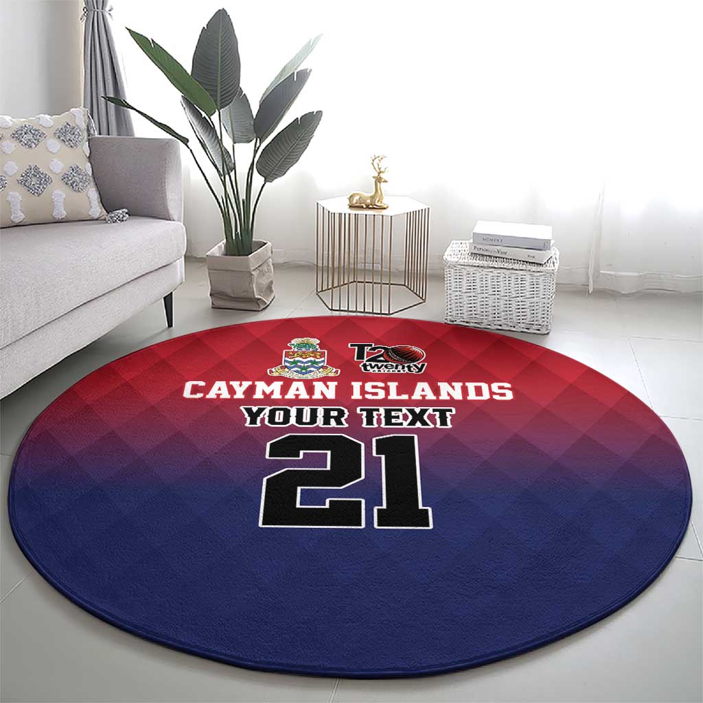Cayman Islands Cricket Custom Round Carpet Classic Coat of Arms Sporty - Wonder Print Shop