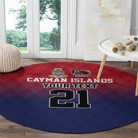 Cayman Islands Cricket Custom Round Carpet Classic Coat of Arms Sporty - Wonder Print Shop