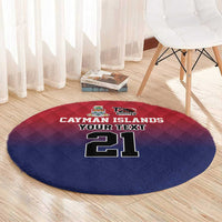 Cayman Islands Cricket Custom Round Carpet Classic Coat of Arms Sporty - Wonder Print Shop