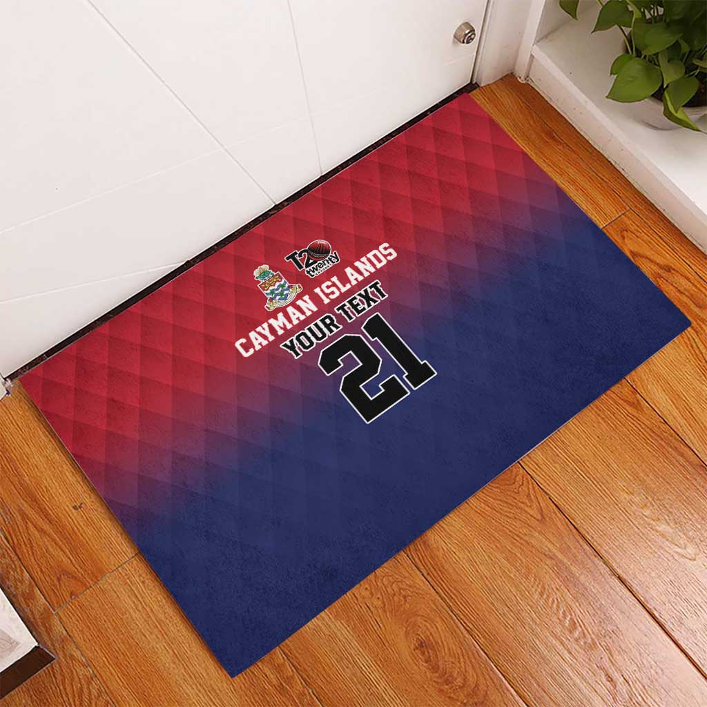 Cayman Islands Cricket Custom Rubber Doormat Classic Coat of Arms Sporty - Wonder Print Shop