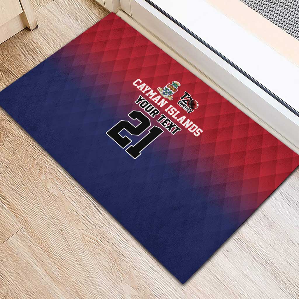 Cayman Islands Cricket Custom Rubber Doormat Classic Coat of Arms Sporty - Wonder Print Shop
