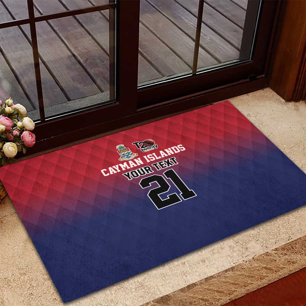 Cayman Islands Cricket Custom Rubber Doormat Classic Coat of Arms Sporty - Wonder Print Shop
