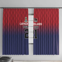 Cayman Islands Cricket Custom Window Curtain Classic Coat of Arms Sporty - Wonder Print Shop
