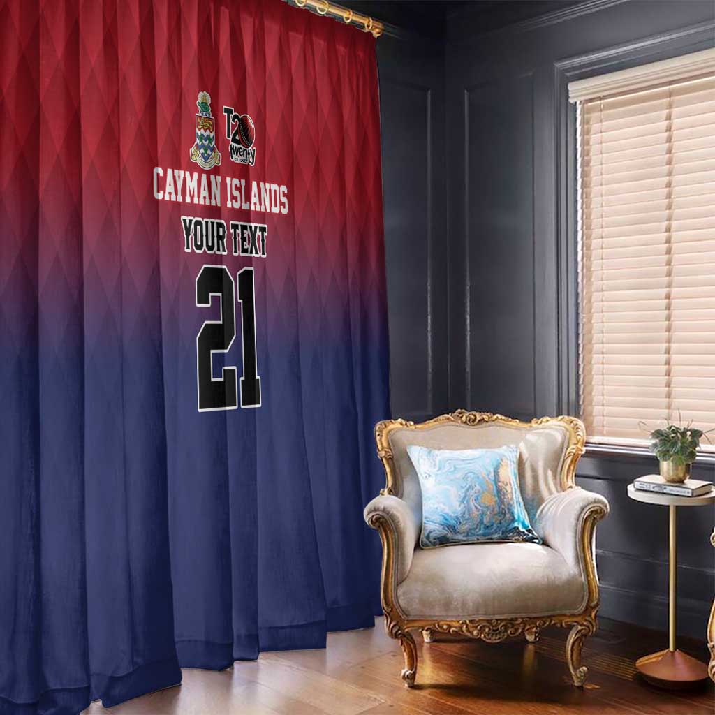 Cayman Islands Cricket Custom Window Curtain Classic Coat of Arms Sporty - Wonder Print Shop