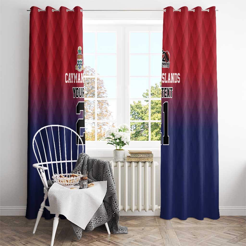 Cayman Islands Cricket Custom Window Curtain Classic Coat of Arms Sporty - Wonder Print Shop