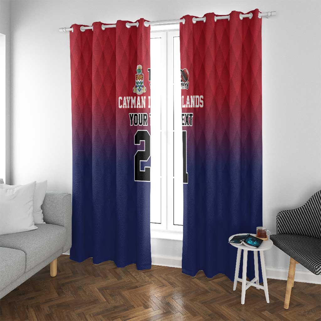 Cayman Islands Cricket Custom Window Curtain Classic Coat of Arms Sporty - Wonder Print Shop