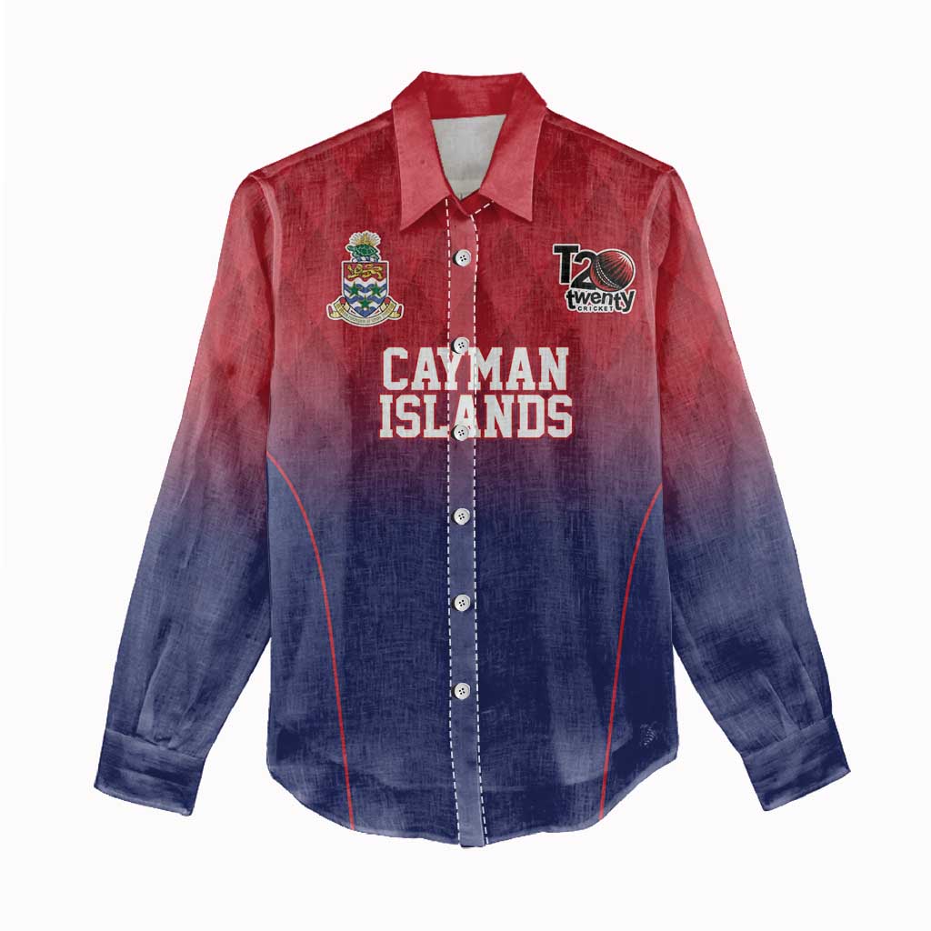 Cayman Islands Cricket Custom Women Casual Shirt Classic Coat of Arms Sporty - Wonder Print Shop
