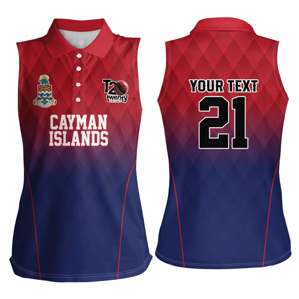 Cayman Islands Cricket Custom Women Sleeveless Polo Shirt Classic Coat of Arms Sporty - Wonder Print Shop