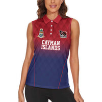 Cayman Islands Cricket Custom Women Sleeveless Polo Shirt Classic Coat of Arms Sporty - Wonder Print Shop