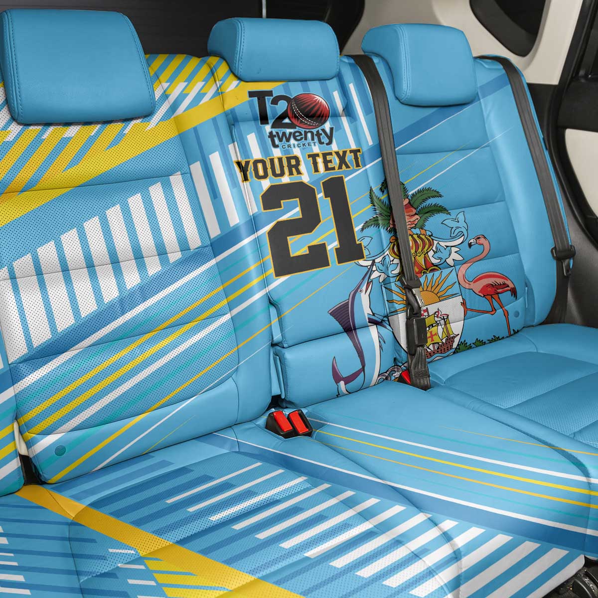 The Bahamas Cricket Custom Back Car Seat Cover Marlin Flamingo Come On Bahamian - Wonder Print Shop