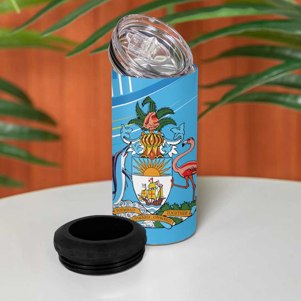 The Bahamas Cricket Custom 4 in 1 Can Cooler Tumbler Marlin Flamingo Come On Bahamian - Wonder Print Shop