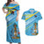 The Bahamas Cricket Custom Couples Matching Off Shoulder Maxi Dress and Hawaiian Shirt Marlin Flamingo Come On Bahamian - Wonder Print Shop
