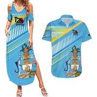 The Bahamas Cricket Custom Couples Matching Summer Maxi Dress and Hawaiian Shirt Marlin Flamingo Come On Bahamian - Wonder Print Shop