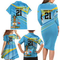 The Bahamas Cricket Custom Family Matching Long Sleeve Bodycon Dress and Hawaiian Shirt Marlin Flamingo Come On Bahamian - Wonder Print Shop