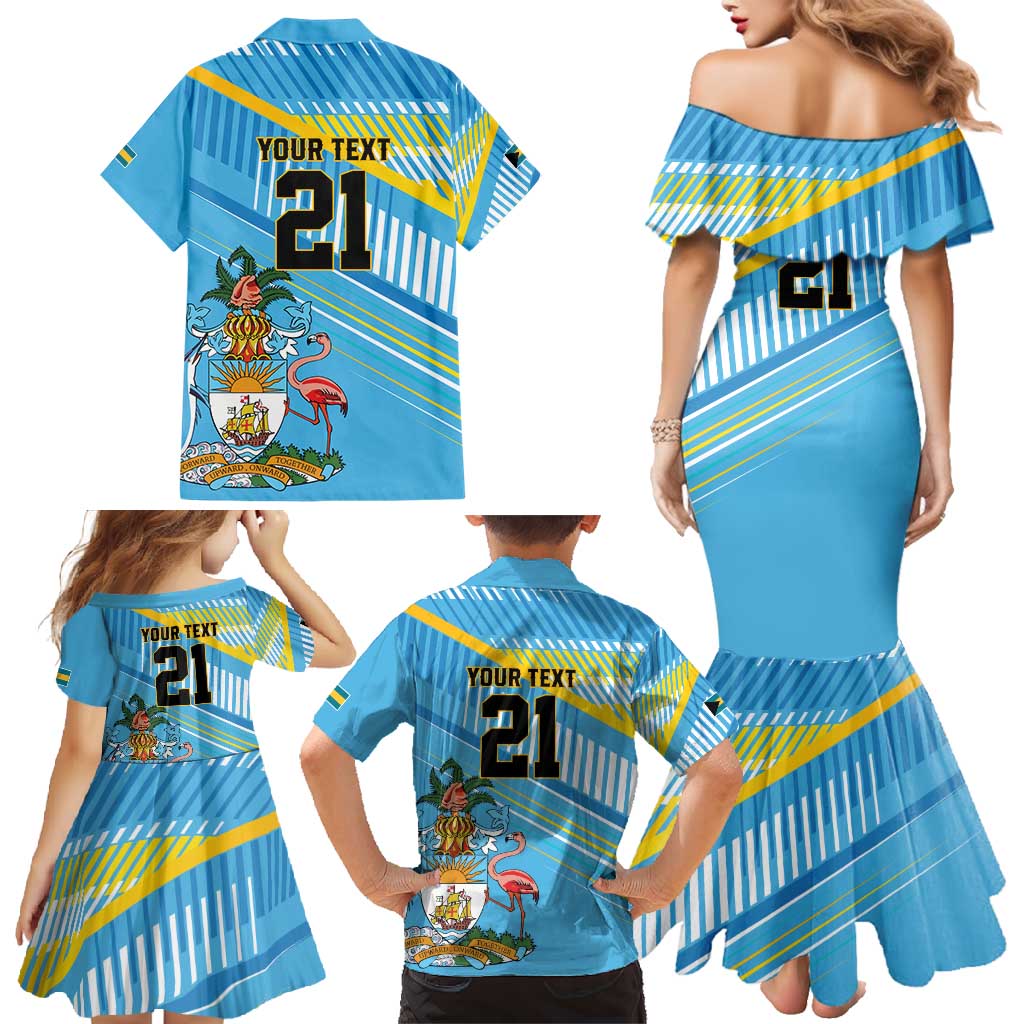 The Bahamas Cricket Custom Family Matching Mermaid Dress and Hawaiian Shirt Marlin Flamingo Come On Bahamian - Wonder Print Shop