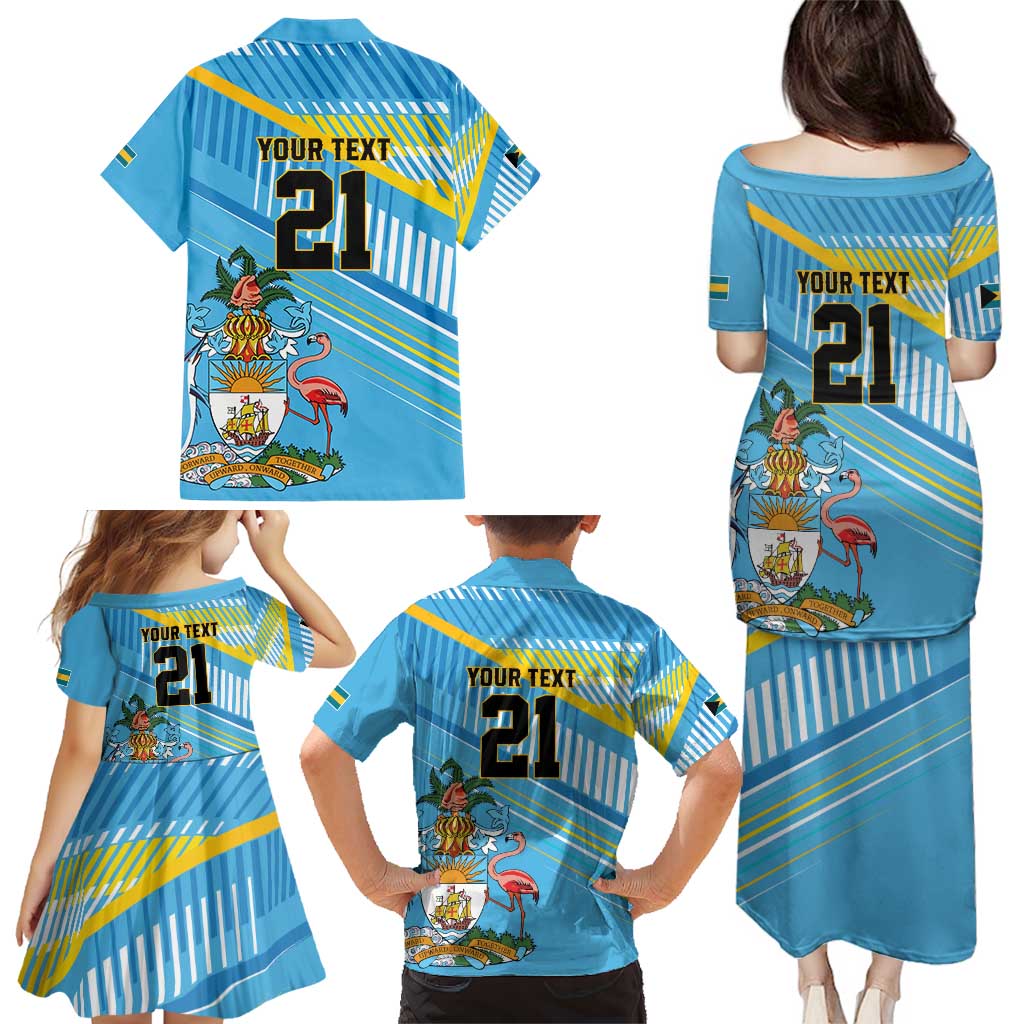 The Bahamas Cricket Custom Family Matching Puletasi and Hawaiian Shirt Marlin Flamingo Come On Bahamian - Wonder Print Shop