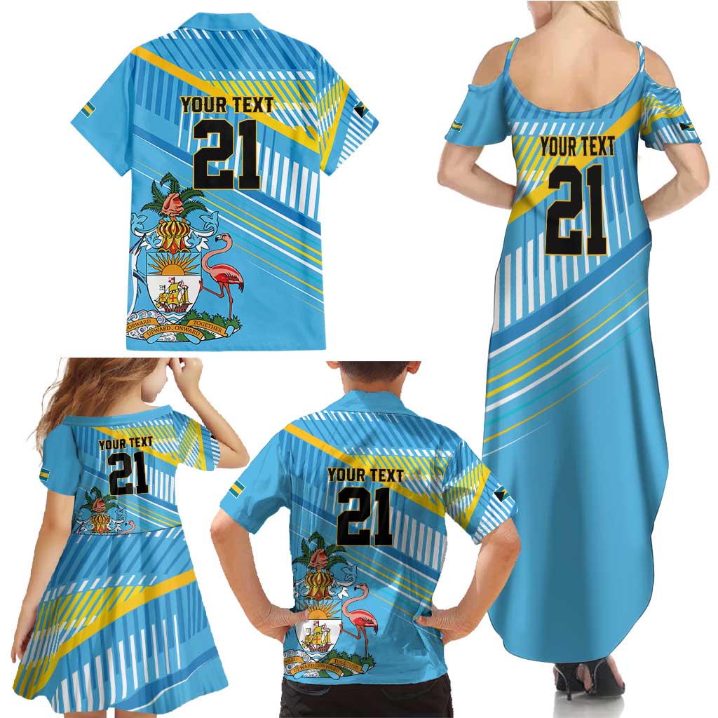 The Bahamas Cricket Custom Family Matching Summer Maxi Dress and Hawaiian Shirt Marlin Flamingo Come On Bahamian - Wonder Print Shop