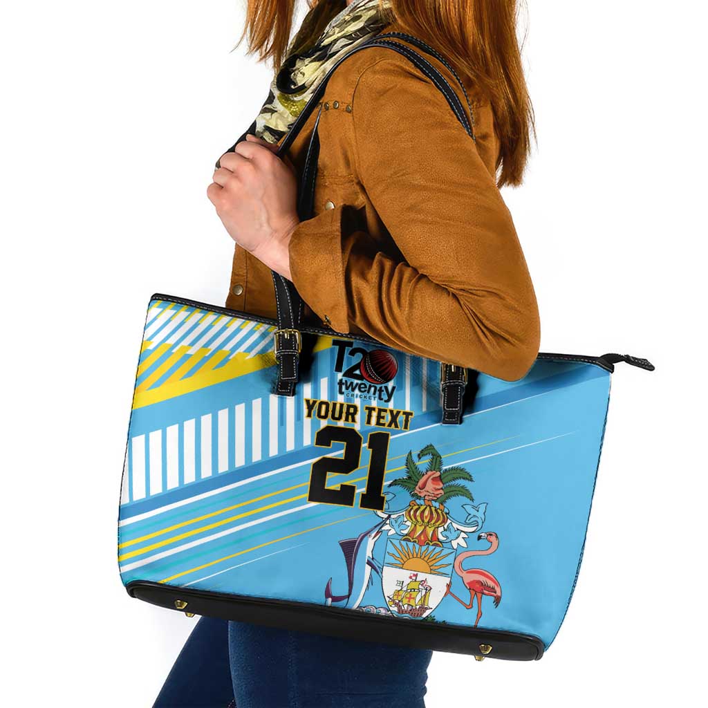 The Bahamas Cricket Custom Leather Tote Bag Marlin Flamingo Come On Bahamian - Wonder Print Shop